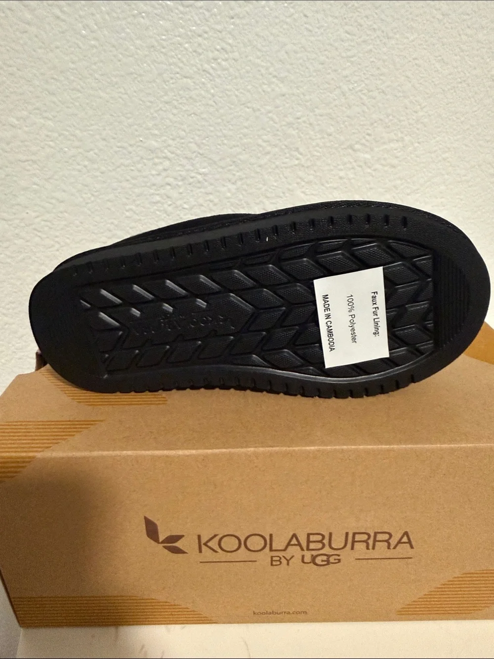 Koolaburra Kids Black Slip-On Slipper with Gray Trim